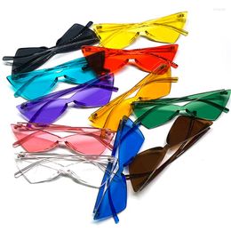 Sunglasses Women Fashion Candy Colorful Sun Glasses Green Ladies Party Eyeglasses For Men Trendy Small Triangle Eyewears Shade
