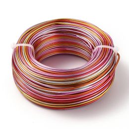 Polish 58m/roll 2mm Round Aluminium Wire 3/5 Segment Colourful Metal Wire For Handmade DIY Bracelet Earrings Jewellery Making Findings