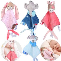 Baby Plush Toys Towel Appease Doll Teether Cartoon Bunny Bear Elephant Soft Blanket Stuffed Sleep Toy Soothe Toddler Baby Toys