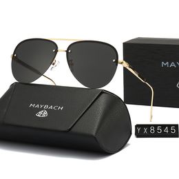 New black metal frame sunglasses, polarized tempered lenses, men's and women's sun protection, casual glasses, sports sunglasses, 8545