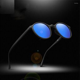 Sunglasses Round Trendy Outdoor HD Polarized Men Classic Vintage Travel Sun Glasses Driving Gafas De Sol Los Hombres UV400