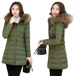 Women's Trench Coats 2023Female Cotton Padded Parkas Autumn Winter Jacket Ladies Down Mid-Length Coat Women A334