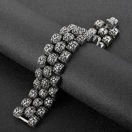 Bracelets Fashion personality stainless steel Jewellery spot wholesale thick retro domineering totem pattern men's titanium steel bracelet