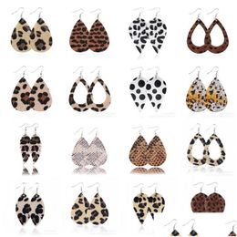 Other Fashion Handmade Light Weight Leather Earrings For Women Bohemian Creative Teardrop Leaf Leopard Party Jewellery Drop Delivery Dhd7A