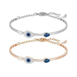 Bracelets Evil Eye Element Devil Blue Crystal Tennis Bracelet For Women Ladies Rose Gold Adjustable Hand Chain Protect Family Gift