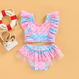 OnePieces Ma Baby 18M6Y Toddler Kid Girls Swimsuit Summer Swimwear Ice Cream Mermaid Bikinis Sets Children Beachwear Bathing Suit D01 230519