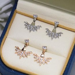 Knot 2022 New Luxury Brand Crystal Zircon Dangle Wings Earrings 925 Sterling Silver High Fashion Jewellery Women Girls Fancy Bijoux