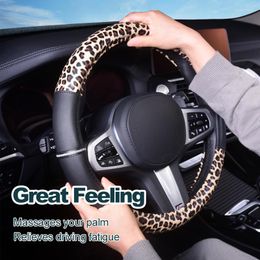 Steering Wheel Covers High-Quality Cover Leopard Print Non-Slip Universal Fit For 37-38 CM Decorate Protection