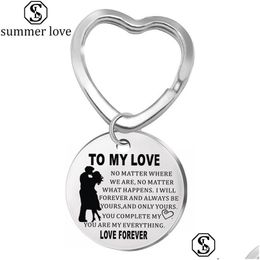 Key Rings To My Love Stainless Steel Keychain Engraved I Will And Always Be Yours Heart Chain Valentines Day Gift Drop Delivery Jewel Dhu4S