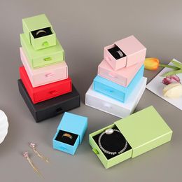 Boxes Jewelry Box Solid Color Simple Drawer Box Earring Necklace Storage Box Portable Gift Box Custom Wedding Jewelry Packing