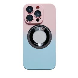 Gradual skin sensitivity magnetic leakage label phone case with built-in lens film protective case iPhone 11 12 13 14 Pro max