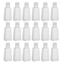 Storage Bottles 30ml Trapezoidal Plastic Hand Sanitizer Dispenser Transparent Gel Reffillable Bottle Container With Filp Cap