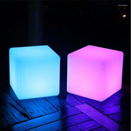 Cube Light Lawn Lamps Outdoor Garden Chair Indoor Bedroom Luminous Stool Rechargeable Home El Party Remote Control