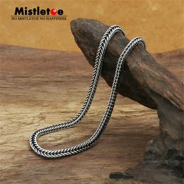 Necklaces Authentic 100% 925 Sterling Silver Classic Vintage 2.8mm Fox tail Necklace Chain Jewelry For Women Or Men