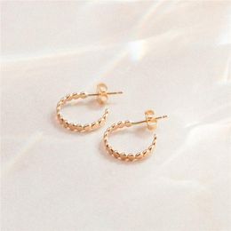 Huggie Real 14K Gold Filled Dot Hoop Earrings Boho Beaded Hoop Post Earrings Minimalist Jewellery Tarnish Resist Hypoallergenic Earrings
