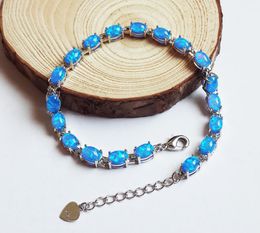 Bracelets Fashion 7.5 inches Lady's Nice Oval Blue Fire Opal Bracelets for Gift