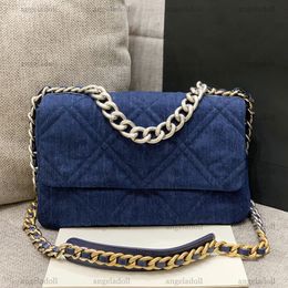 10A Mirror Quality Designers Blue Denim Bags Small 19 Flap Bags 26cm Womens Quilted Flap Purse Luxury Crossbody Shoulder Gold Strap Box Chian Bag Medium Handbag