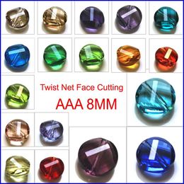 Crystal StreBelle AAA 8mm Crystal Flat Button Glass Beads Round Loose Spacer Shiny Bead Diy for Jewellery Making Bracelet Accessories