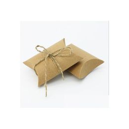 Gift Wrap Fashion Cute Kraft Paper Pillow Box Wedding Party Favour Candy Boxes Bags Wa3248 Drop Delivery Home Garden Festive Supplies Dhqoj