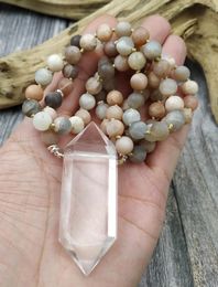 Necklaces YA4028 Natural Quartz Point Sunstone Beads Handmade Necklace