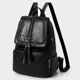 School Bags 2023 Brand Minimalism Female Backpack Pu Leather Youth Women Bagpack Beautiful Fashion Girl Casual Rucksacks Lady Shoulder Bag