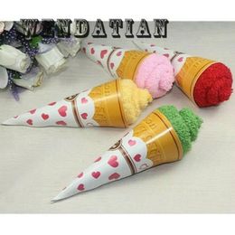 20*20cm Home Textile Creative Solid Fiber Ice Cream Modelling Cake Small Towel For Valentine Day Gift 20pc/lot