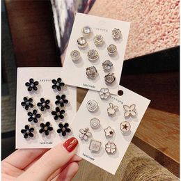 10Pc/set Pearl Flower Brooch Metal Vintage Women Girl Charm Exquisite Collar Lapel Pin Fashion Jewellery Party Garment Accessories