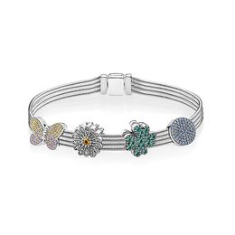 Bangle S925 silver Colour bracelet set DIY bead Bracelet with charms luxury original charms Women Bracelet Jewellery gifts for women