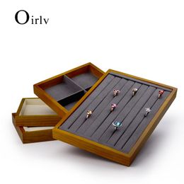 Boxes Oirlv Solid Wood Jewellery Display Tray with Microfiber Jewellery Organiser Storage Tray for Necklace Bangle Earrings Ring Pallet