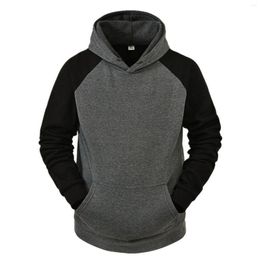 Men's Hoodies Sweater Long Sleeve And Winter Autumn Hooded Jacket Patchwork Outfits Blouse Tops Punk Exercise Streetwear