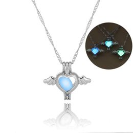 Chains Arrival Angel Pendant Glowing In The Dark Necklace Clavicle Chain Silver Plated Jewelry For Women Gift