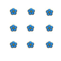 Pins Brooches 9 PCS Masonic Lapel Pin FORGET ME NOT Lapel Pin Freemason Blue Flower Symbol Badges with Clutch 0.3'' 230519