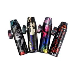 Colourful Aluminium Alloy Pipes Dry Herb Tobacco Spice Miller Stash Case Bottler Removable Snuff Snorter Sniffer Snuffer Bullet Style Mini Smoking Tips DHL