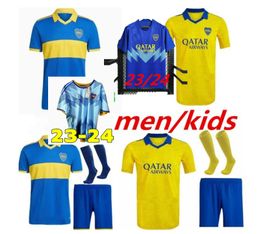 adult kit 23 24Boca Juniors soccer jersey CARLITOS MARADONA TEVEZ DE ROSSI 20222 third home away 3rd 4th thailand football shirt MEN AND KIDS SETS UNIFORM 999