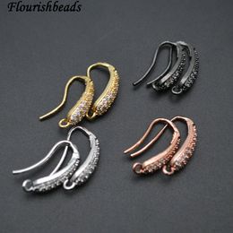 Polish New Design Antirust Paved CZ Beads 10mm Metal Copper Earring Hooks Jewelry Findings 20pcs Per Lot