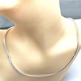 Necklaces Necklace Snake Chain With Barrel Clasp 100% 925 Sterling Silver Original Jewellery Collares For Women Men Gift 2N108