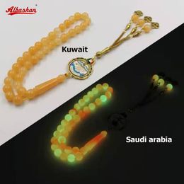 Bangle Kuwait Saudi arabia badge Tasbih Luminous Orange Resin Saudi National Day accseeories islam Jewellery misbaha necklace muslim Gift