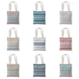 Storage Bags Mandala Women Shoulder Bag Geometric Print Canvas Casual Large-Capacity Shopper
