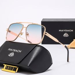 Outdoor casual sun protection sunglasses for men and women, square metal frame vu400 personalized glasses 1802