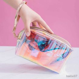 Cosmetic Bags Cases Laser Transparent Makeup Bags Fashion Men Women Travel Cosmetic Bag Toiletry Brush Lipstick Bags Organiser Wash Make Up Box Case