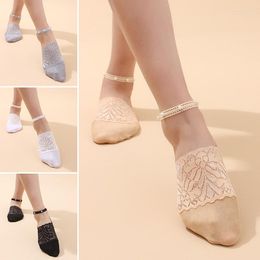 Women Socks Girls Summer Boat Lace Short Soft Thin Fashion Hollow Out Invisible Ankle Slippers Low Sock Breathable Cool