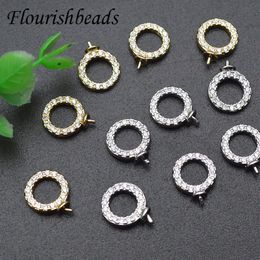 Polish 30pcs Hight Quality Paved Rhinestone Earring Connector with Pin Fit Beads DIY Earrings Luxury Jewellery Making Components