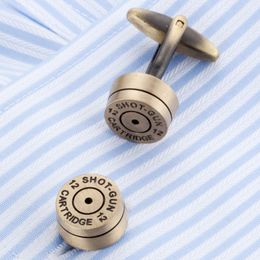 Soldier Bullet Cufflinks for Mens Gold Color Bullet Design Cuff Links Men Wedding Groom Shirt Cuffs Cufflink Relojes Gemelos