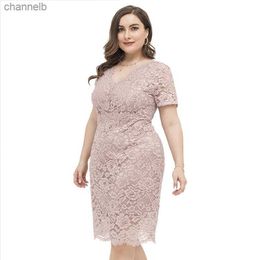 Casual Dresses 2022 New Women Plus size Dress Solid Purple Short Sleeve Large Big Plussize V-neck Clothes clothing Casual Wear For Female Suits L230520