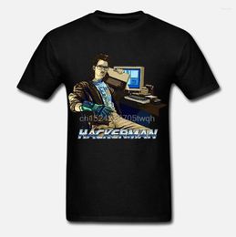 Men's T Shirts HACKERMAN Shirt Kung Fury 80s Retro 1980s Graphic Design Hack Through Time