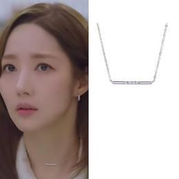 Necklaces 925silver simplePark Min Young People from Meteorological Agency necklace Korean Drama for women jewelry choker mujer accesorios