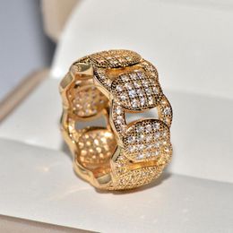 Cluster Rings WPB Premium Men's Shiny Wave Hip Hop Ring Gentlemen Luxury Jewellery Zircon Rock Design Gift Party