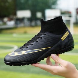 Safety Shoes Men Soccer Shoes AG/TF High Ankle Football Boots Outdoor Non-Slip Ultralight Kids Football Cleats Couple Sneakers Plus Size32-47 230519