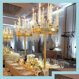 Wedding Decorations 9 Heads Decoration Metal Candlestick Candelabra Holder Engagement Party Table Centerp Dhc7U