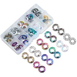 Crystal Box Set Large Hole Bead Spacer 8/10/14mm Angel Ring Crystal Glass Round Beads For Jewellery DIY Making Earing Necklace Accessories